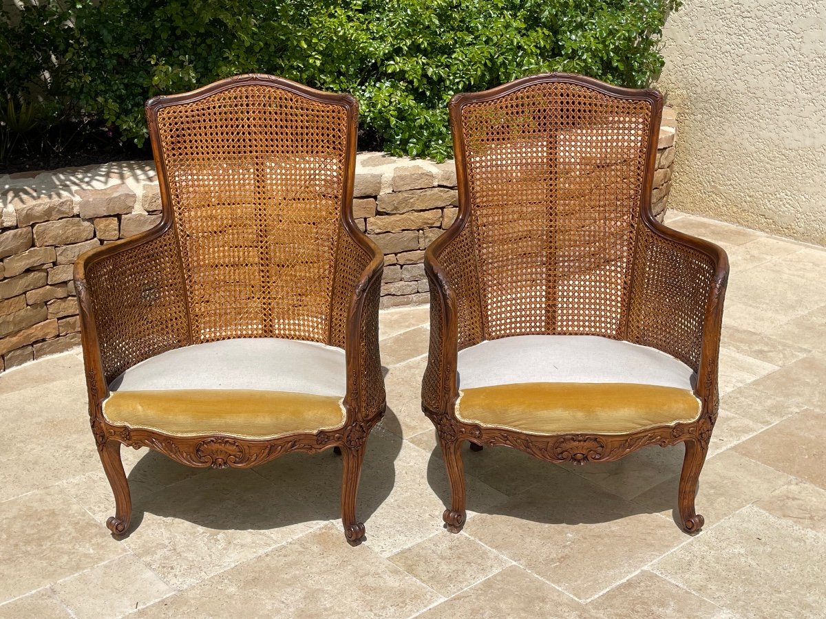 Pair Of Louis XV Style Armchairs / Pair Of Louis XV Style Bergeres-photo-2