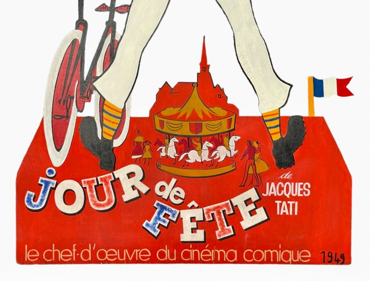 Jacques TATI - Élément Publicitaire du Film  «  Jour de Fête », Pièce Unique -photo-3