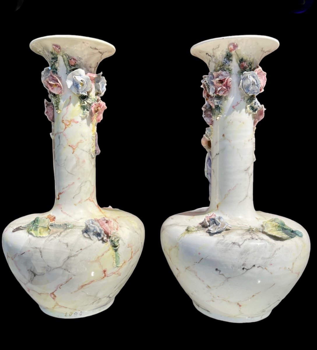 Pair Of Slip Vases-photo-4
