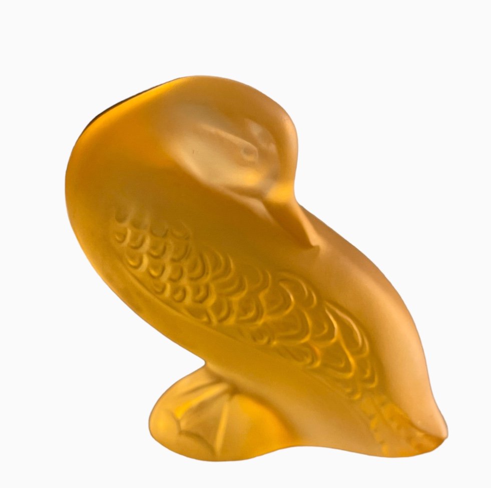 LALIQUE - Canard en Cristal Jaune-photo-1