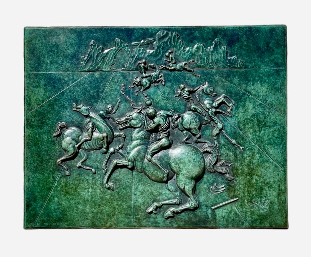 Salvator Dali - Bronze Bas Relief, The Surrealist Horsemen
