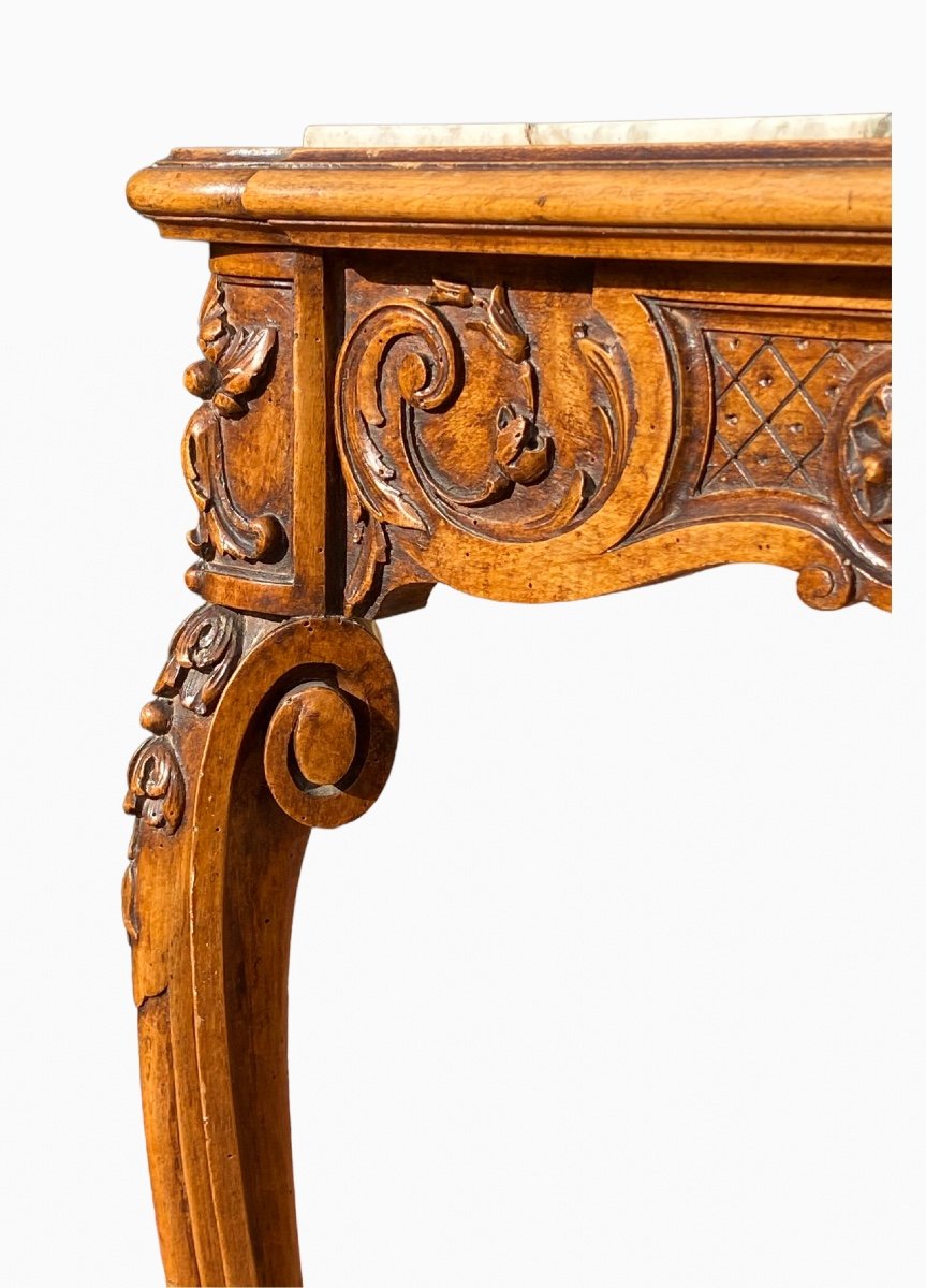 Louis XV Style Walnut Coffee Table-photo-3