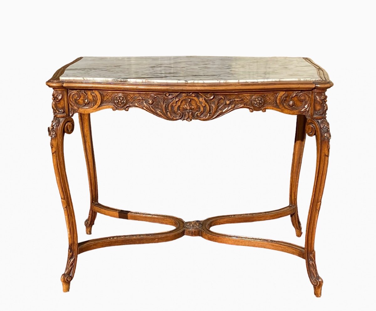 Louis XV Style Walnut Coffee Table-photo-4