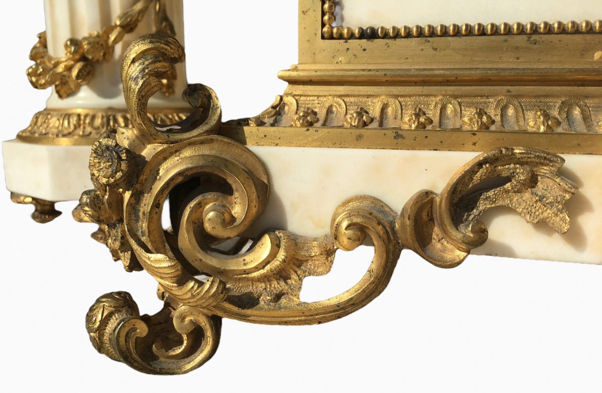 Bronze & Carrara Marble Fireplace Trim-photo-1