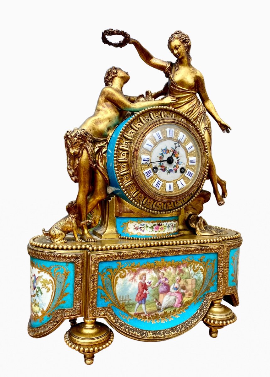 Sèvres Porcelain Mantelpiece Set-photo-2