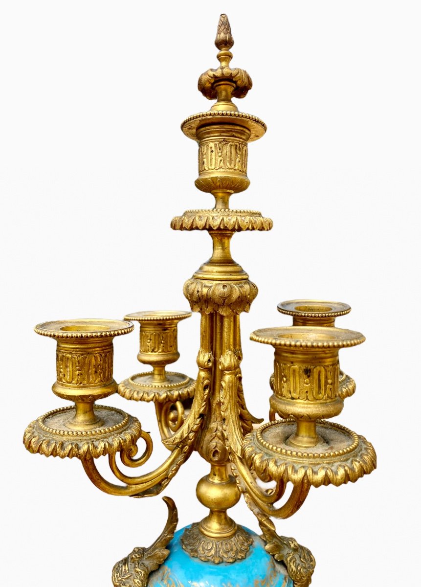 Sèvres Porcelain Mantelpiece Set-photo-7