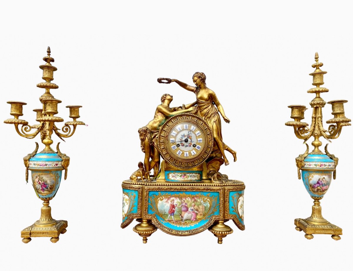 Sèvres Porcelain Mantelpiece Set