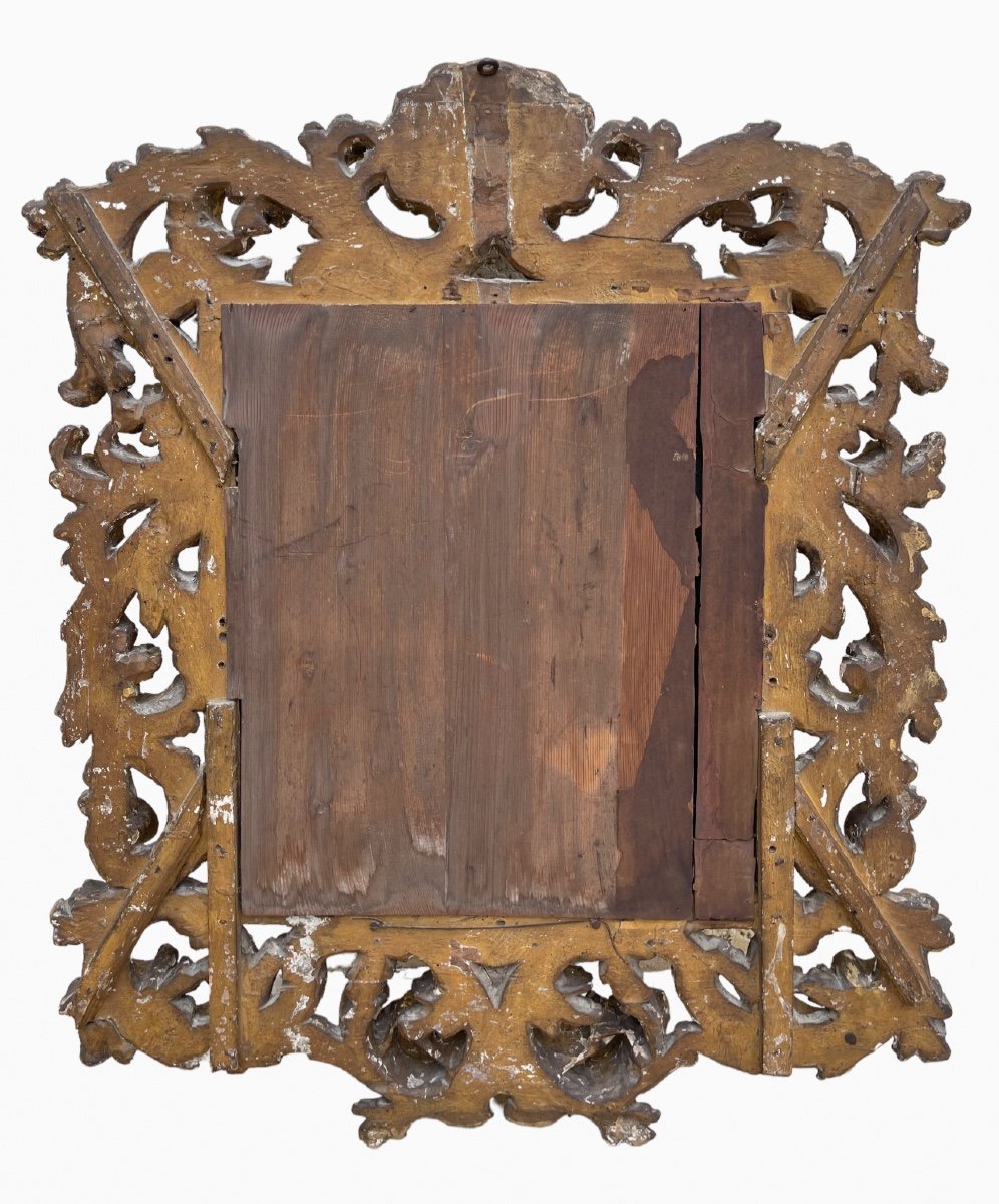 17th Century - Rocaille Mirror In Golden Wood-photo-6