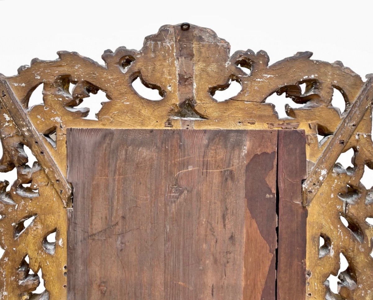 17th Century - Rocaille Mirror In Golden Wood-photo-7