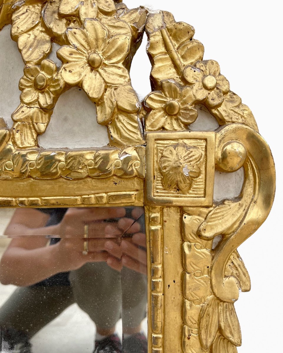 XVIIIe Siècle - Miroir D’époque Louis XVI -photo-1