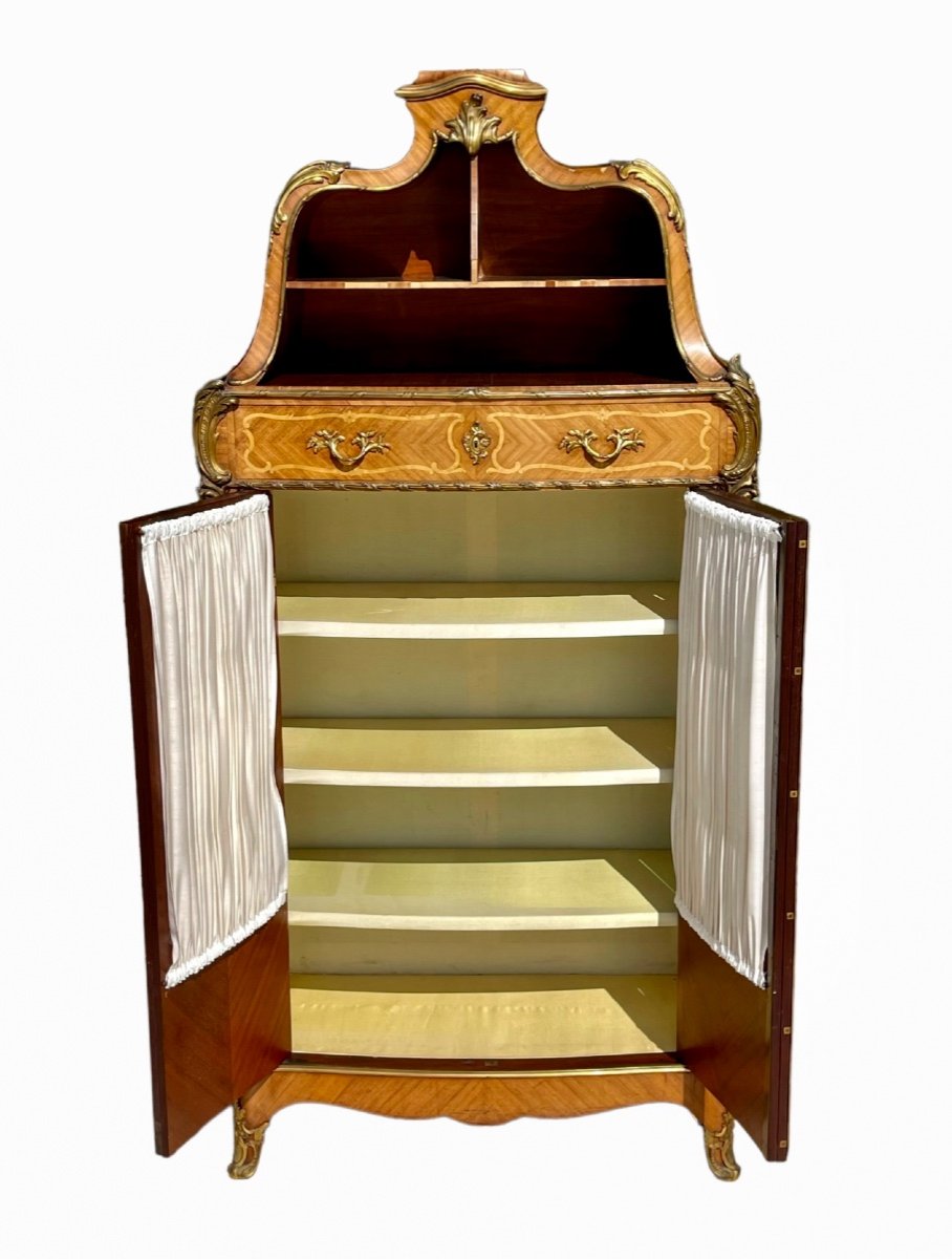 Théodore MILLET - Cabinet Cartonnier Vitrine Style Louis XV-photo-6