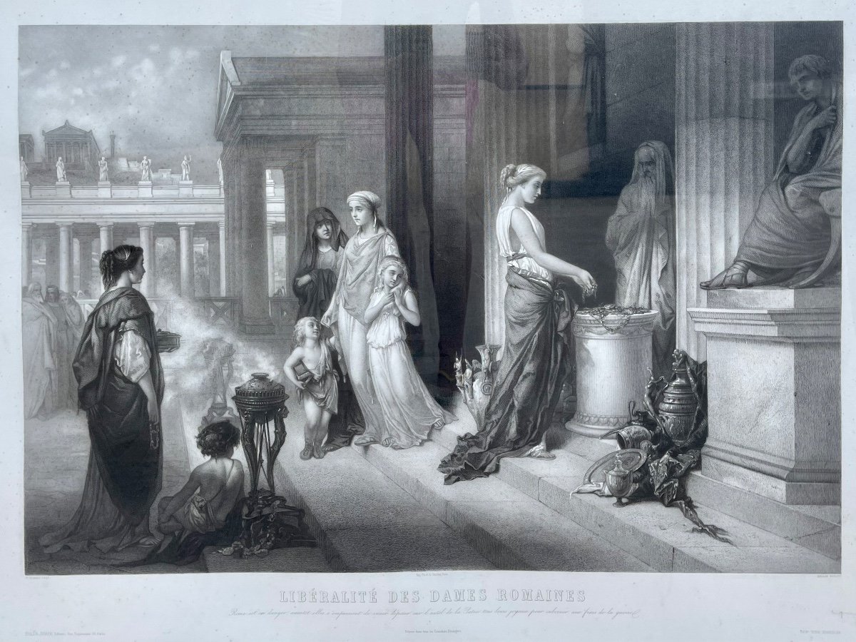 Gravure «Libéralité des Dames Romaines »-photo-2