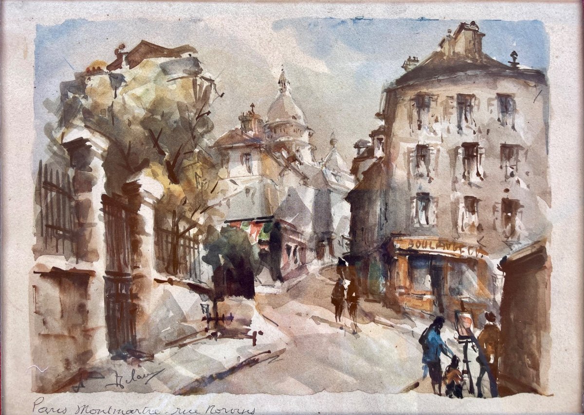 René Delame - Watercolor, Montmartre-photo-2