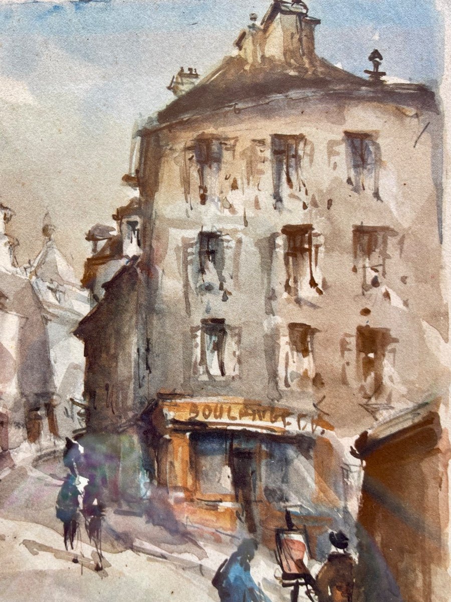 René Delame - Watercolor, Montmartre-photo-1