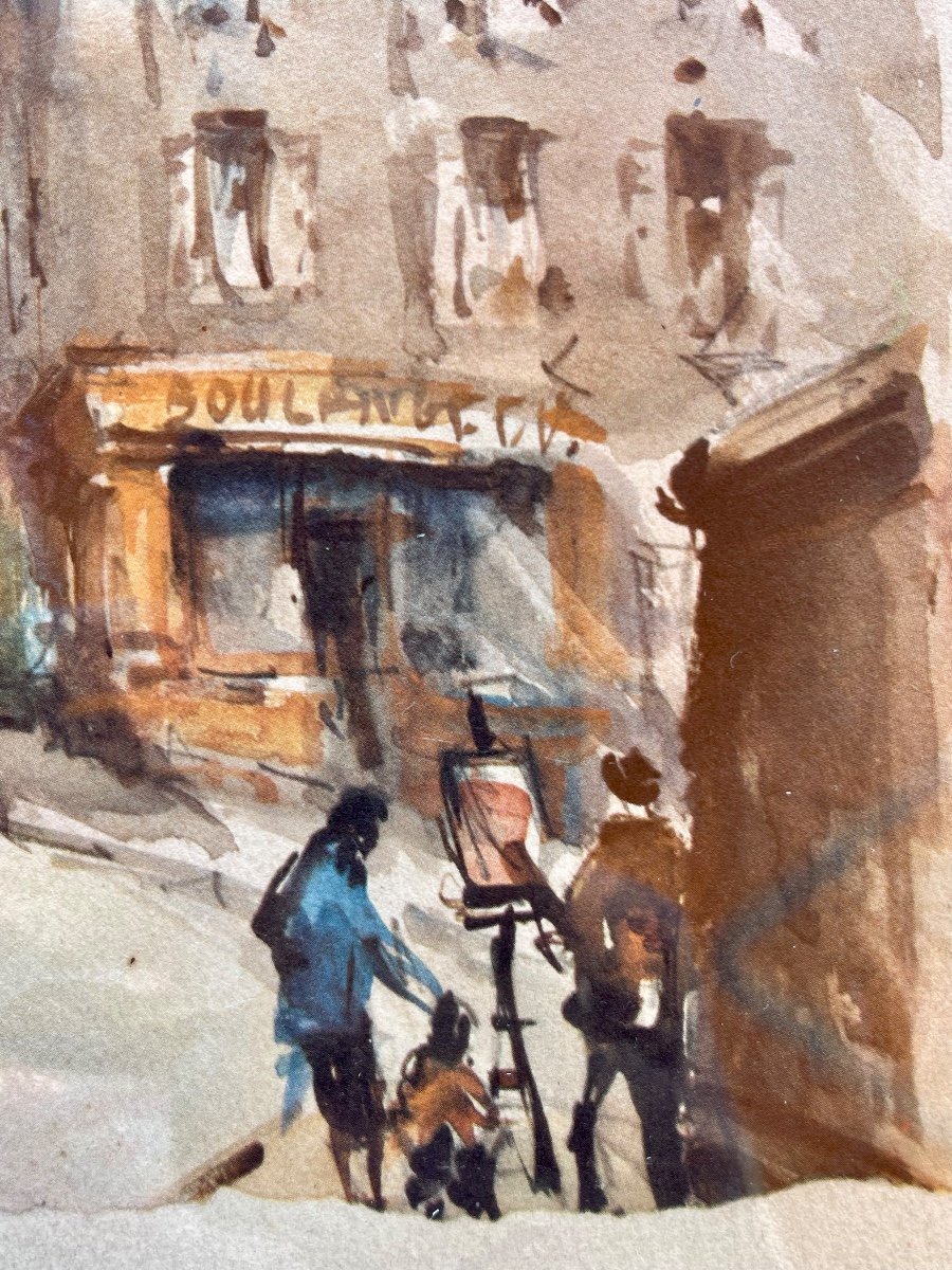 René Delame - Watercolor, Montmartre-photo-3