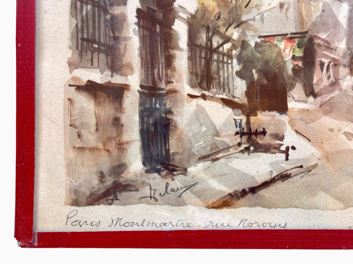 René Delame - Watercolor, Montmartre-photo-6