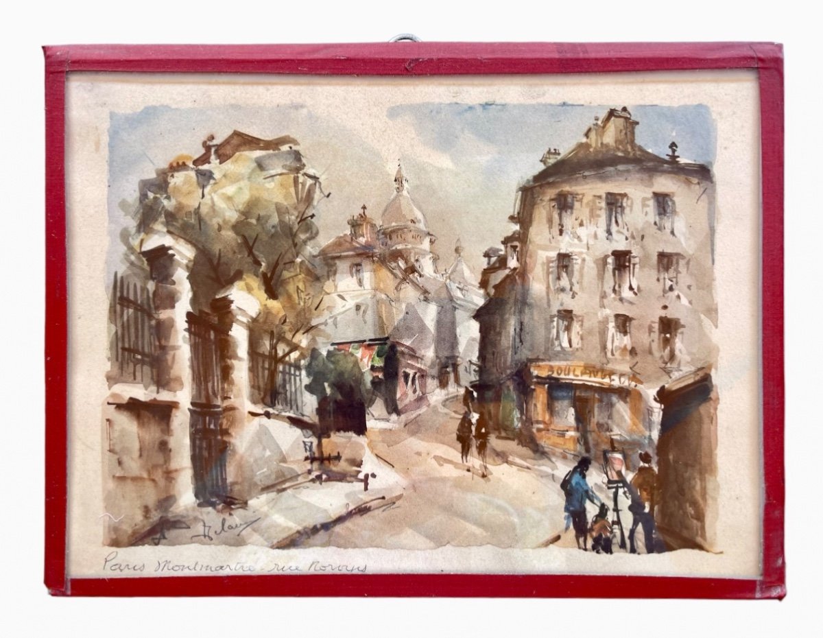 René Delame - Watercolor, Montmartre