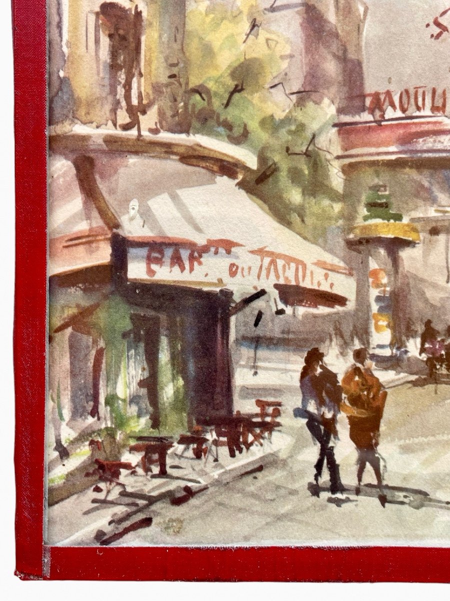 René Delame - Watercolor, The Moulin Rouge-photo-4