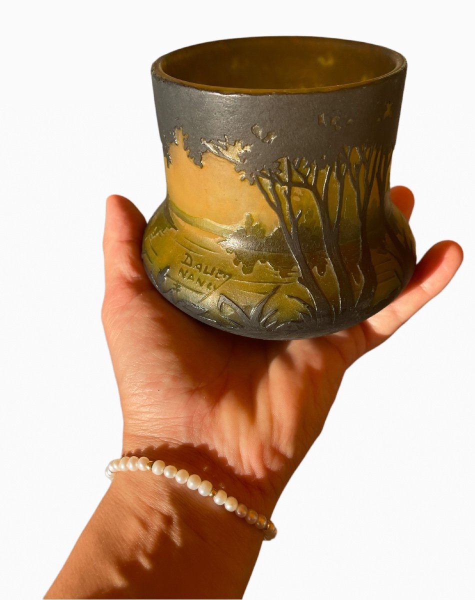 Daum Nancy - Vase With Lake Decor-photo-3
