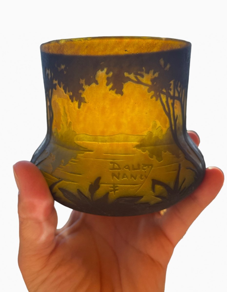 Daum Nancy - Vase With Lake Decor-photo-8