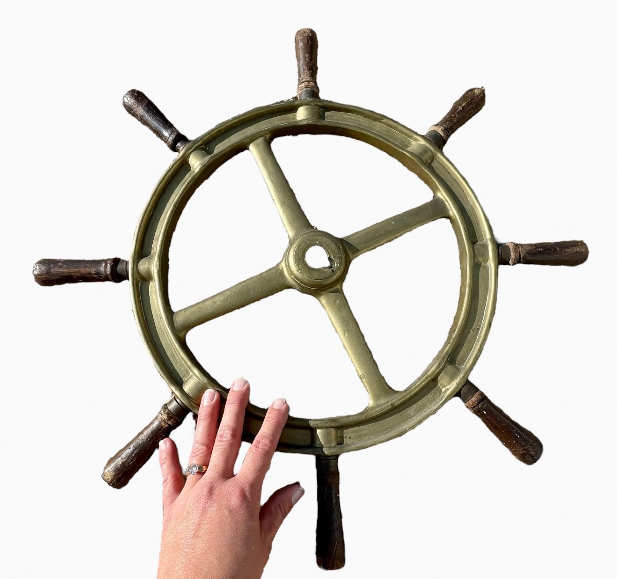 Brass Rudder / Ship Wheel-photo-1