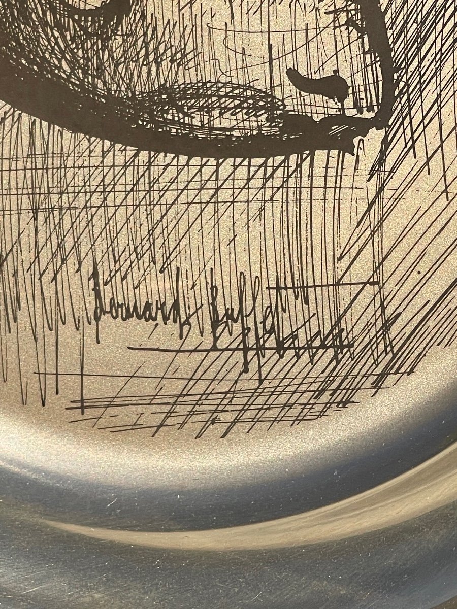 Bernard Buffet - Rhinoceros Silver Plate 1977-photo-1