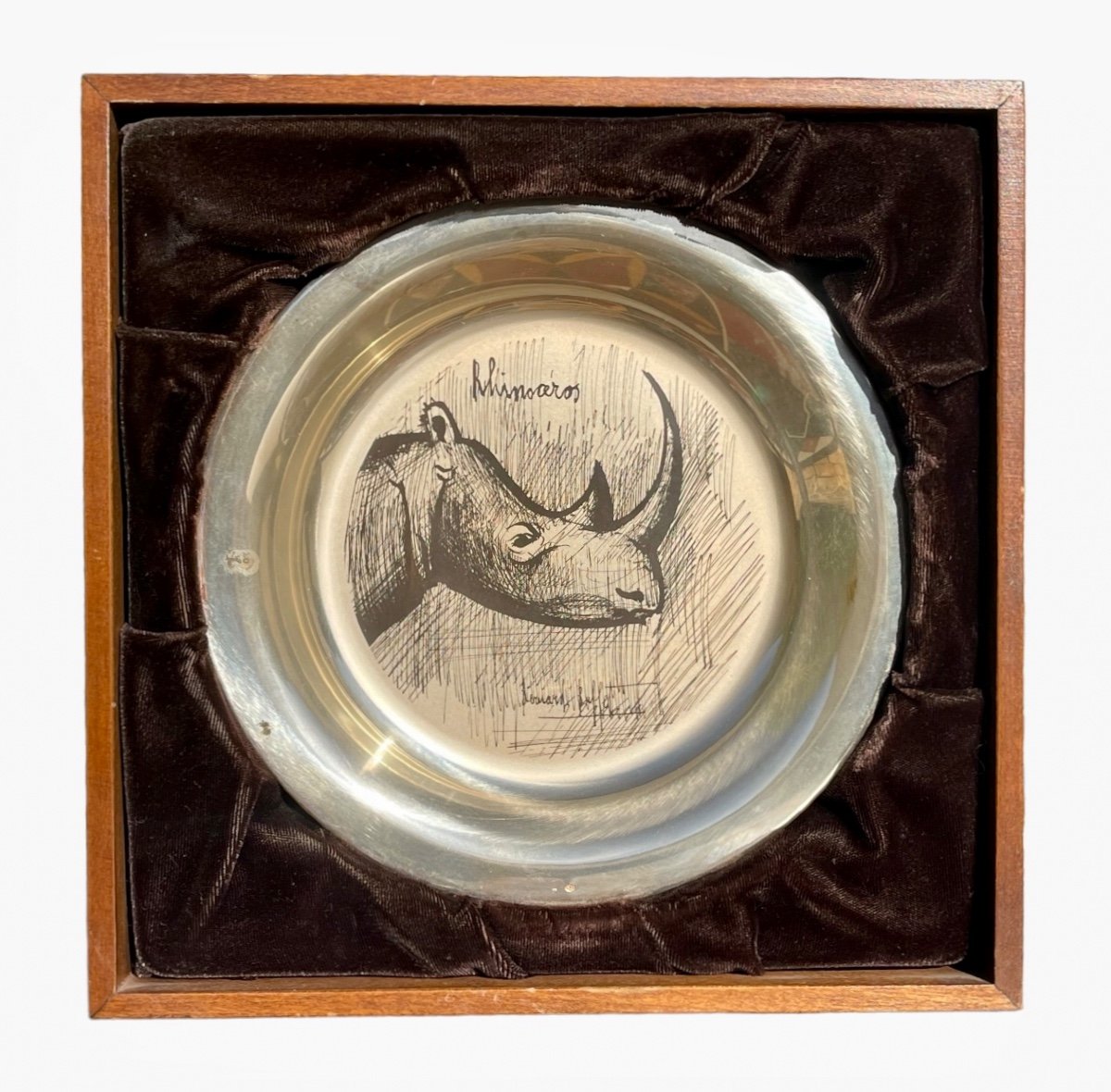 Bernard Buffet - Rhinoceros Silver Plate 1977