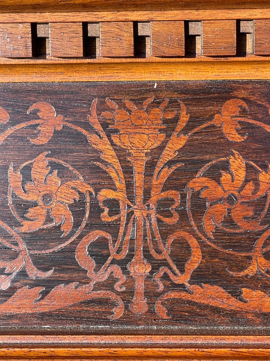 Honoré Dufin - Carved Walnut Bench-photo-5