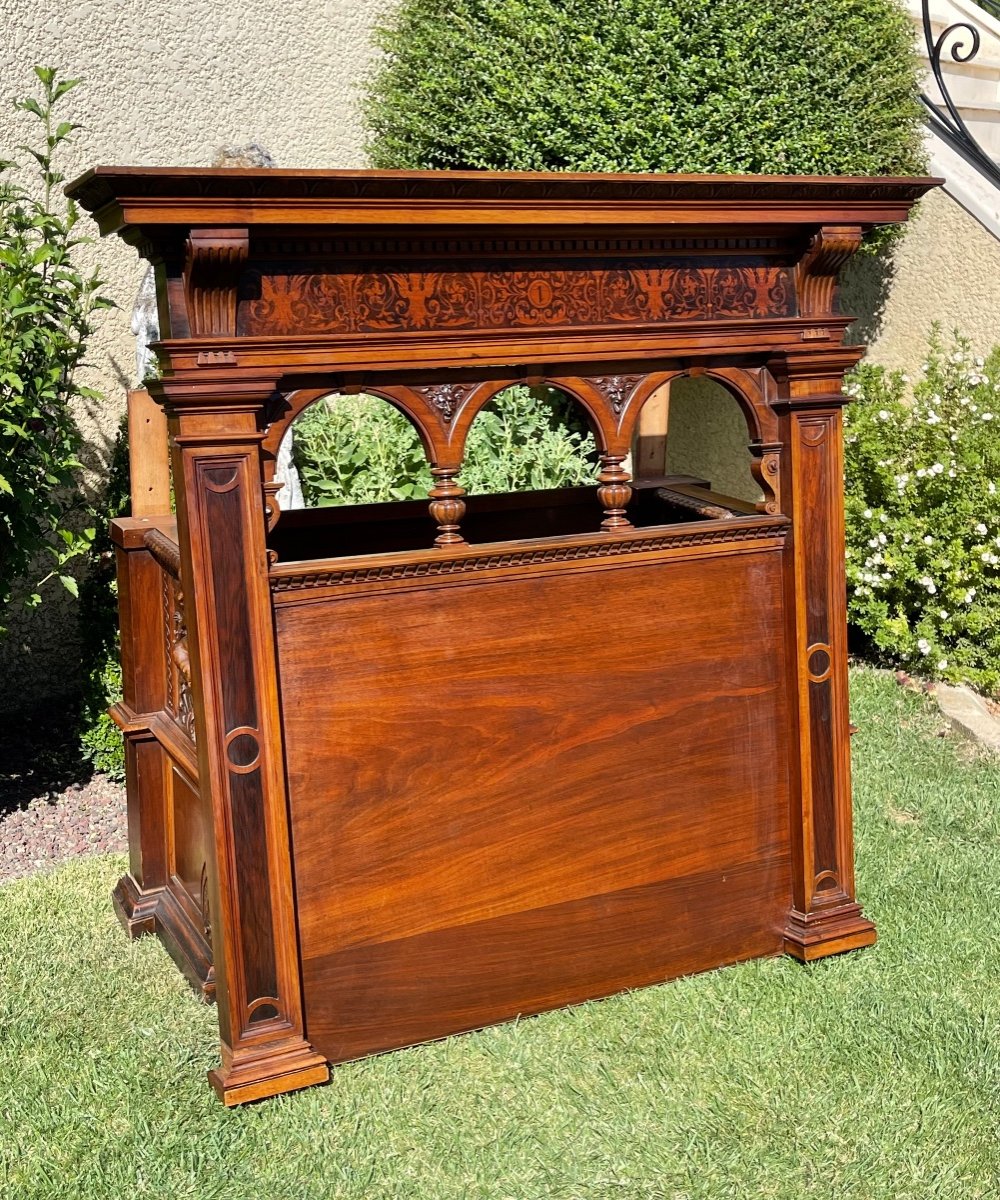 Honoré Dufin - Carved Walnut Bench-photo-7