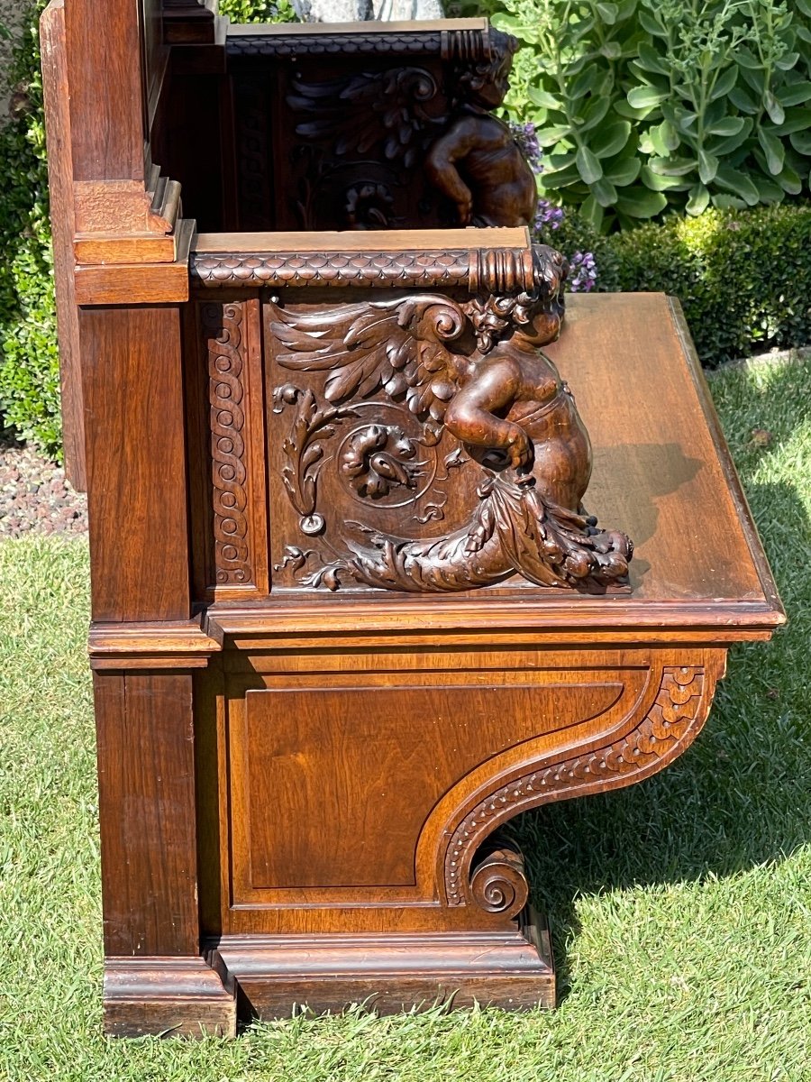 Honoré Dufin - Carved Walnut Bench-photo-8