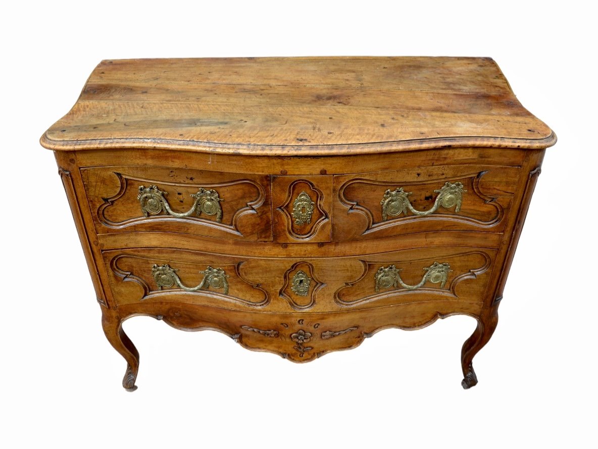  XVIIIe - Commode en Noyer d’époque Louis XV-photo-4