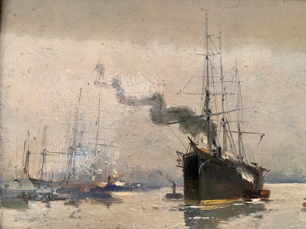 Eugène Galien Laloue - Port At Twilight-photo-1