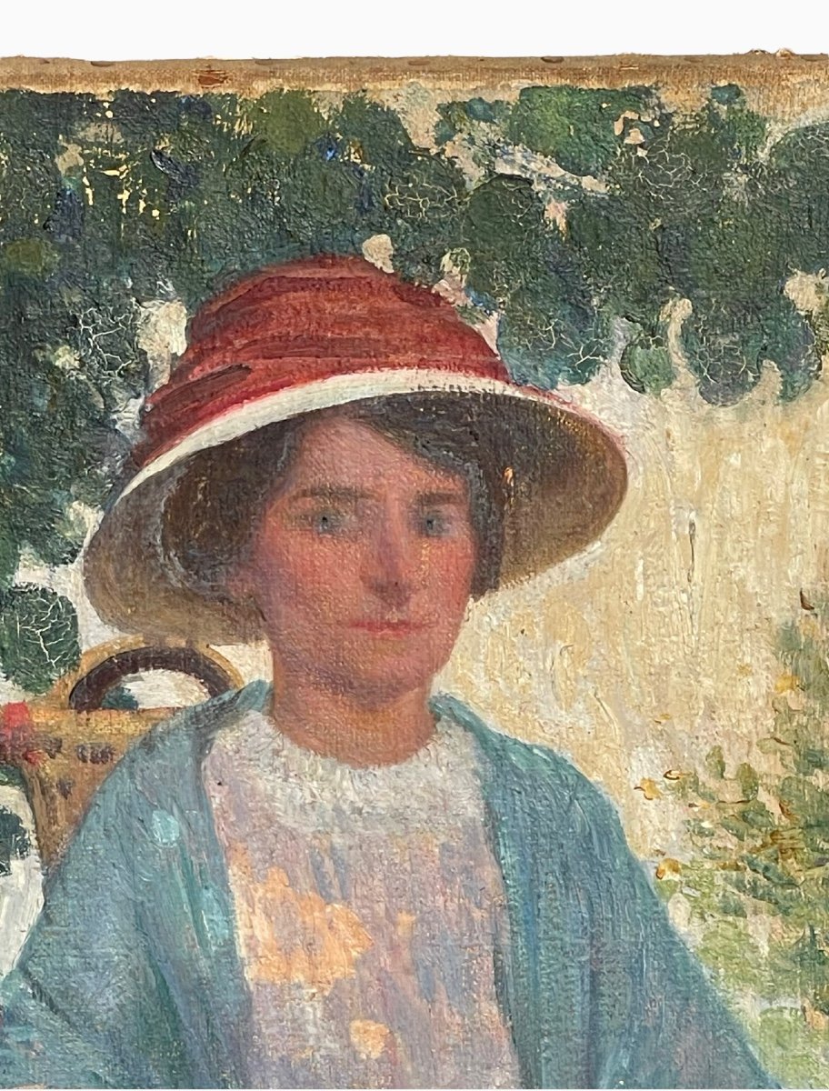 Montagnac - Seated Woman In A Flower Garden-photo-3