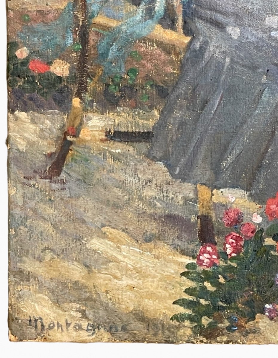 Montagnac - Seated Woman In A Flower Garden-photo-1