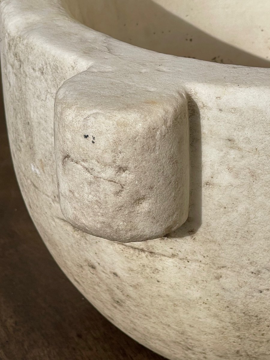 17th Century - White Marble Mortar-photo-3