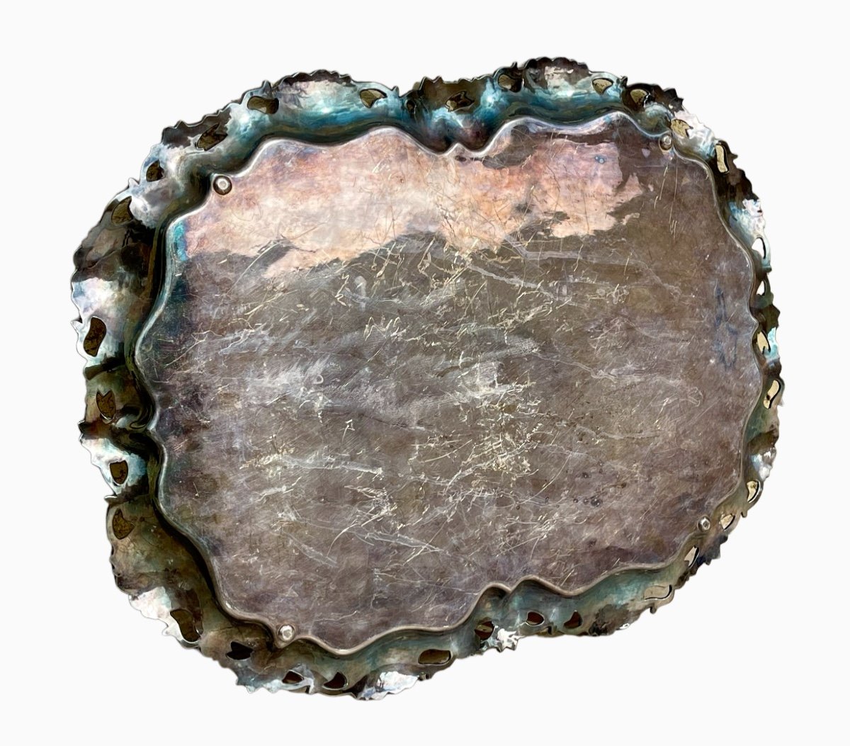 Serving Tray In Silver Metal -photo-7