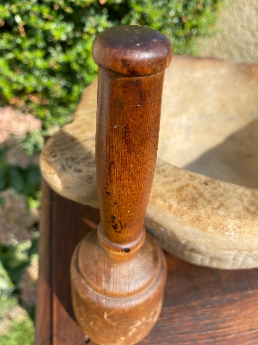 XVIIe - Mortier en Marbre et Pilon-photo-4