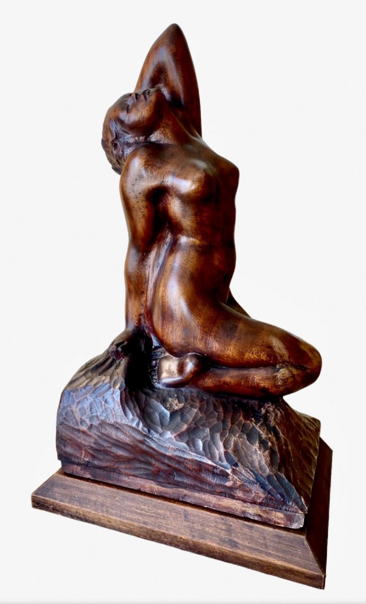 Amédéo GENNARELLI - Sculpture Acajou, Nu Féminin 