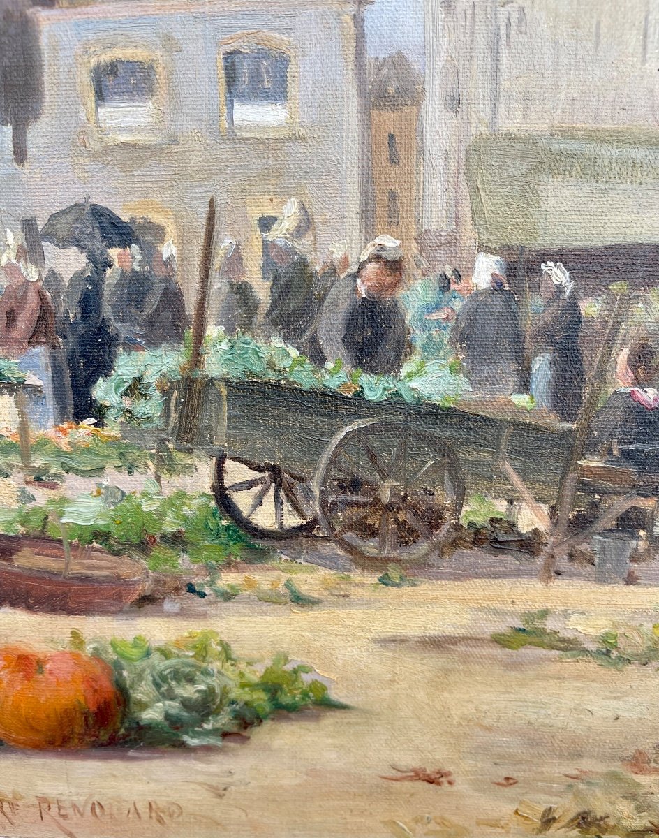 Paul-Marie LAPIERRE RENOUARD - Jour de Marché Place Terre-au-Duc à Quimper -photo-1