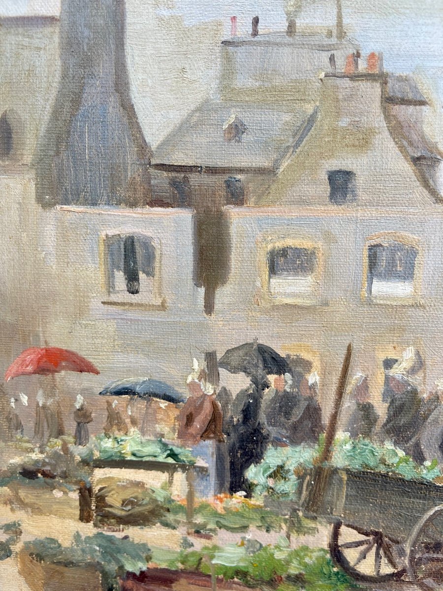 Paul-Marie LAPIERRE RENOUARD - Jour de Marché Place Terre-au-Duc à Quimper -photo-3