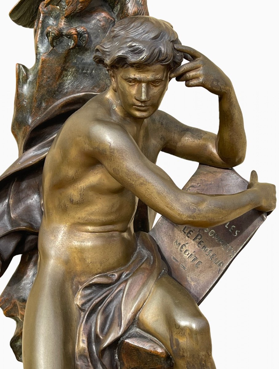 E. PICAULT - Bronze, Le Penseur -photo-2