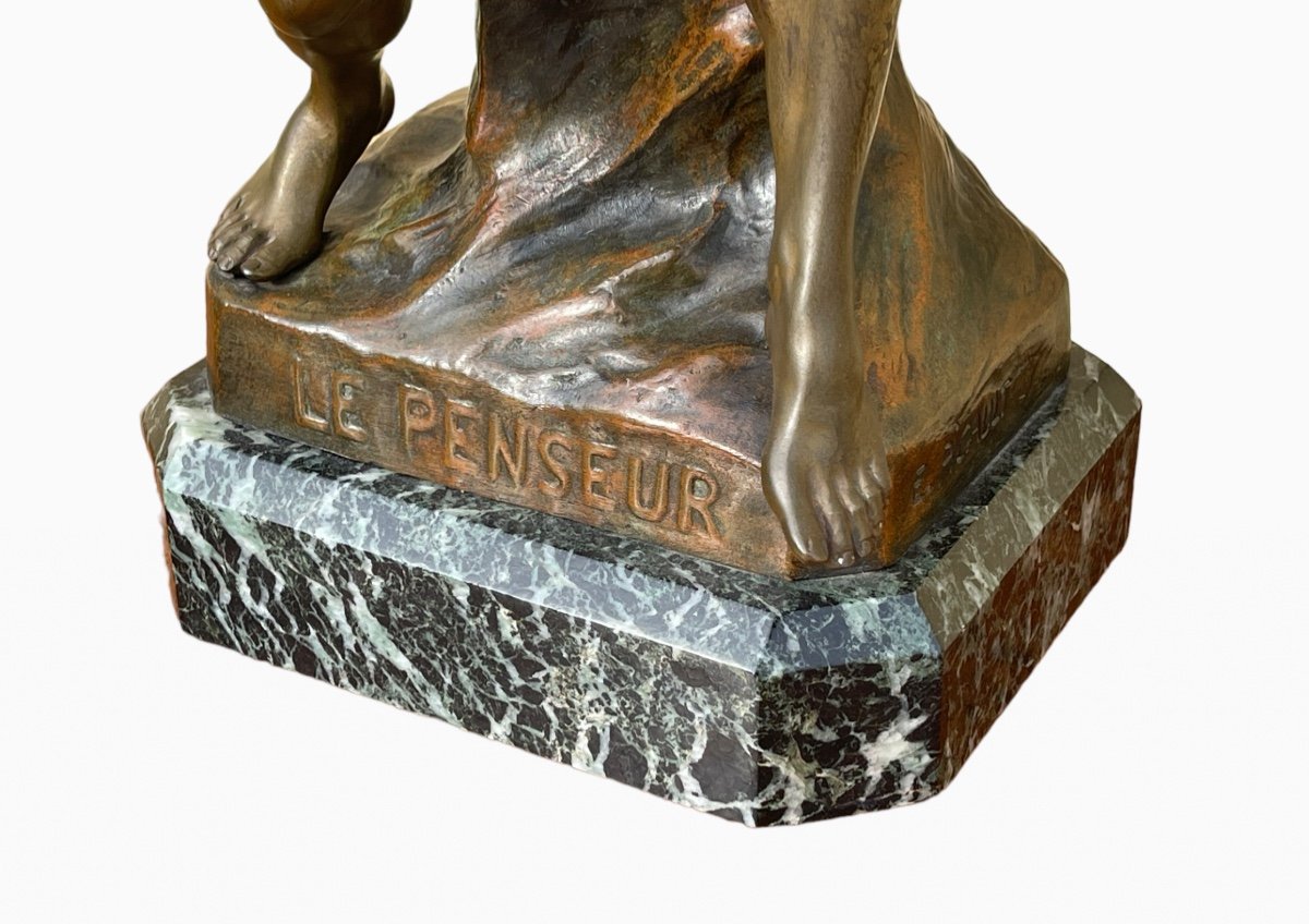 E. PICAULT - Bronze, Le Penseur -photo-1