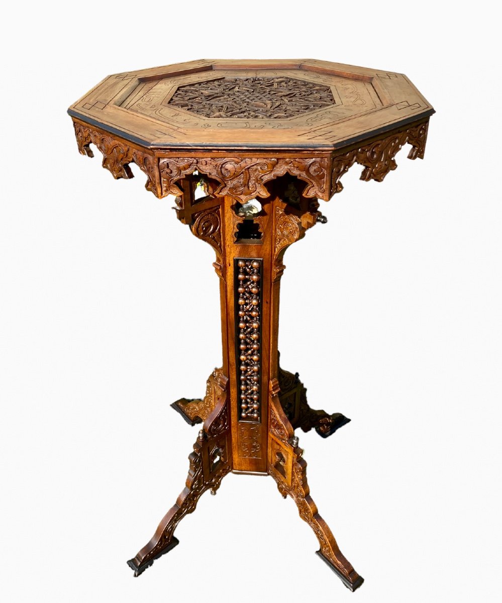 Syrian Pedestal Table With Moucharabiés 