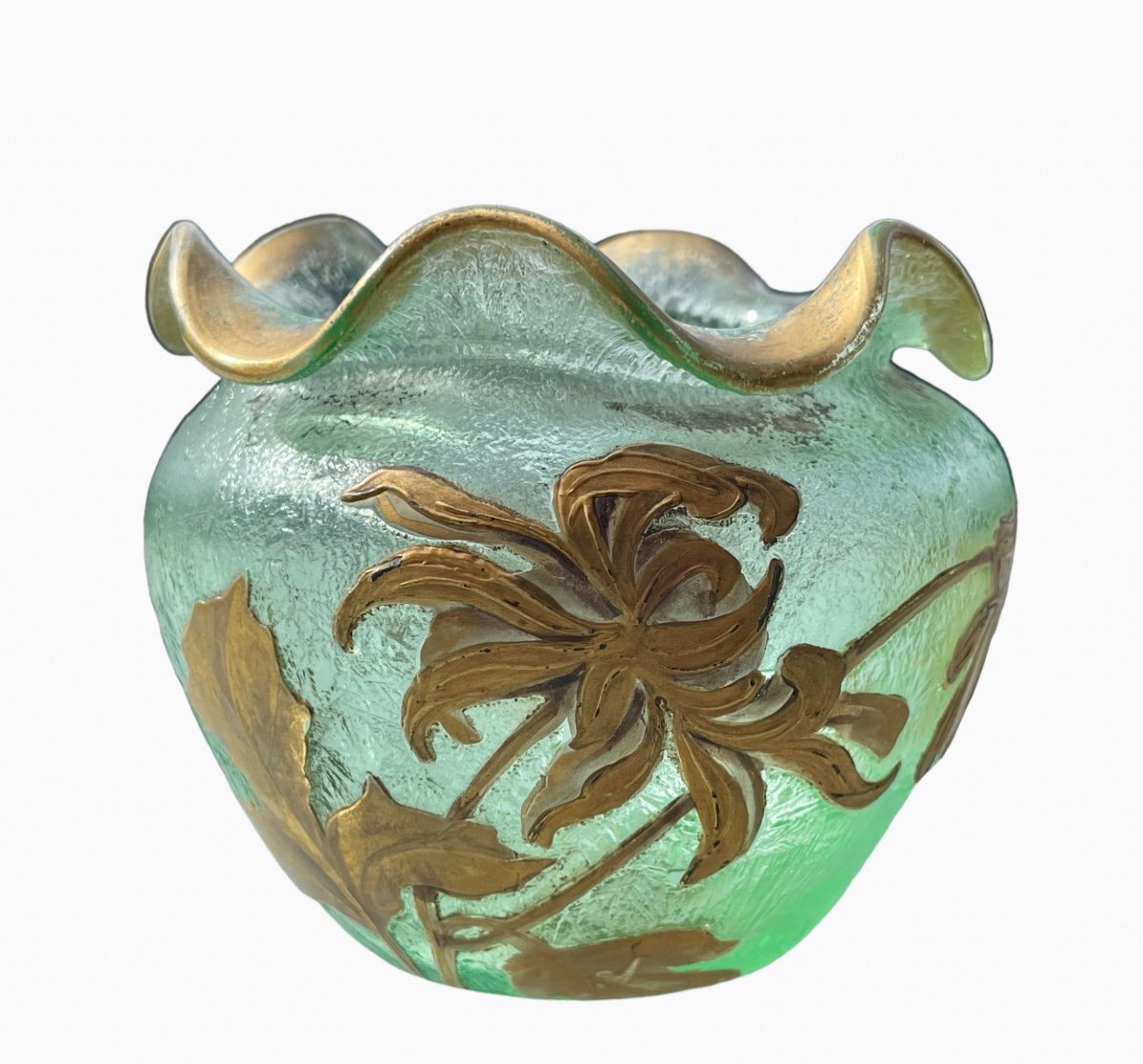 MONTJOYE & LEGRAS - Vase émaillée Décor Floral