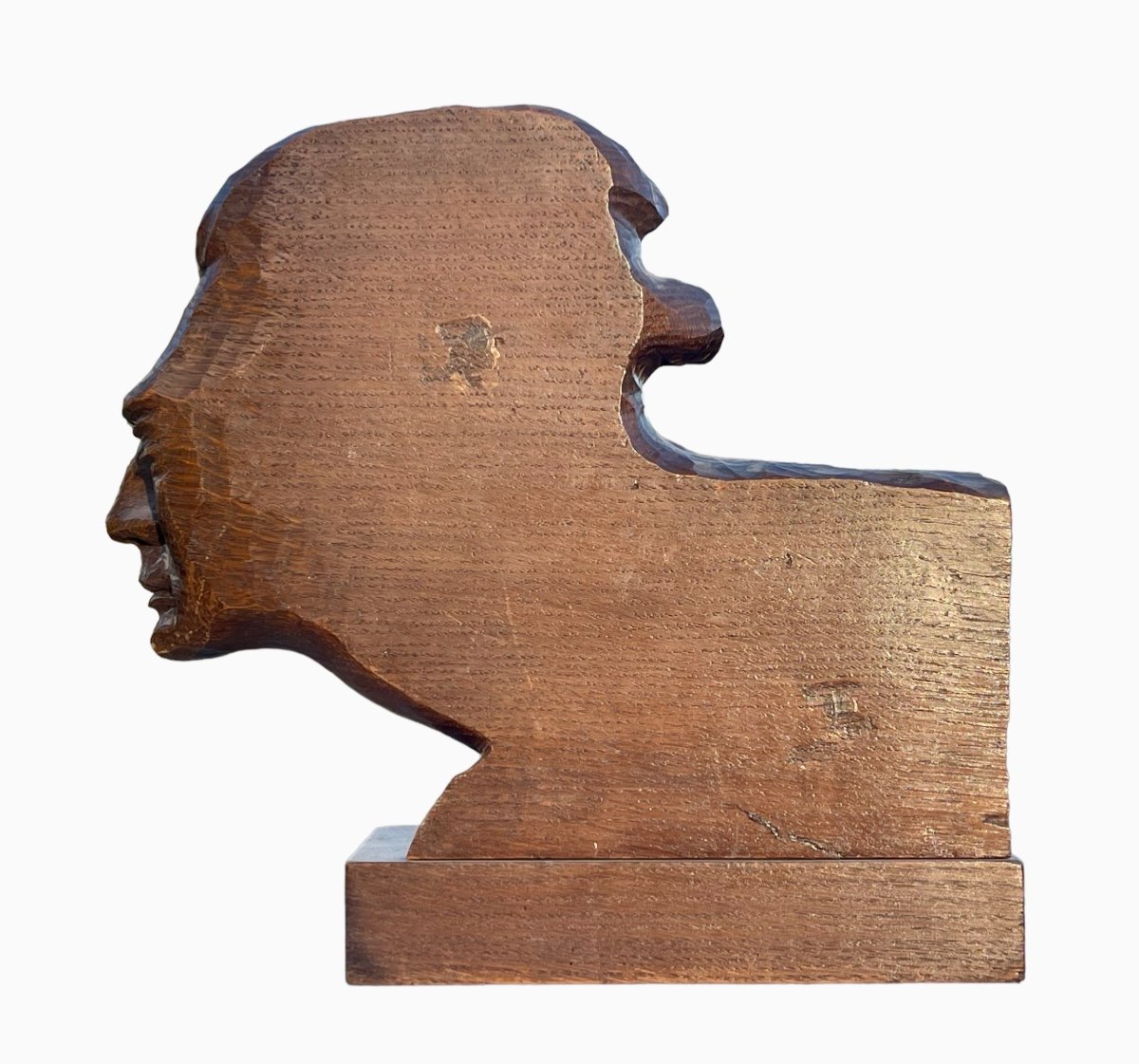 Jean MERMOZ - La Rafale, Buste en Bois Sculpté-photo-6