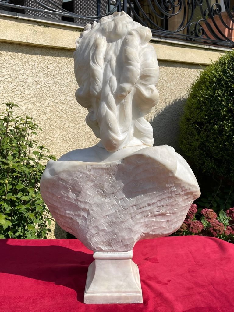 Buste en Marbre de Marie-Antoinette, H 81cm-photo-8