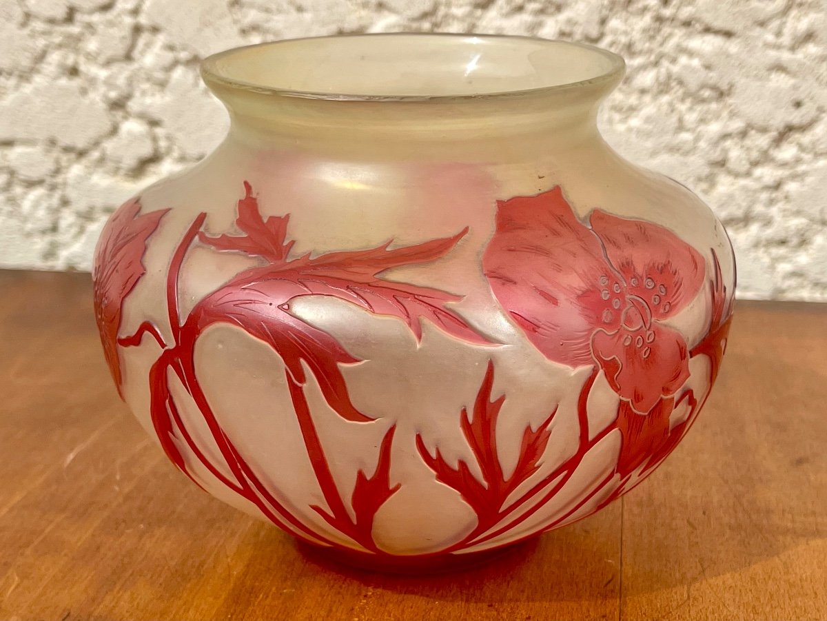 Cristallerie De Pantin - Crystal Vase, Poppies-photo-3