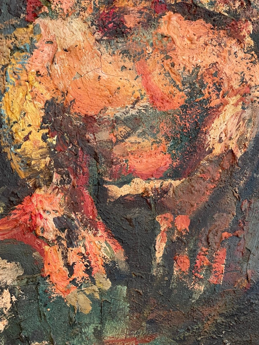 Roland Berthon - Large Oil On Canvas, 3 Figures-photo-4