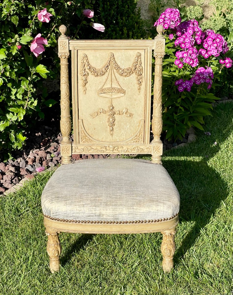 Louis XVI Style Armchair / Small Chair-photo-2