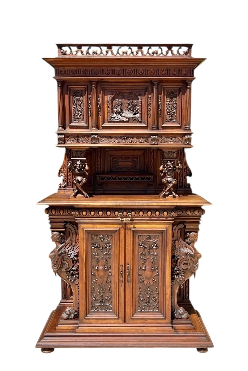 Buffet en Noyer Sculpté Style Renaissance 